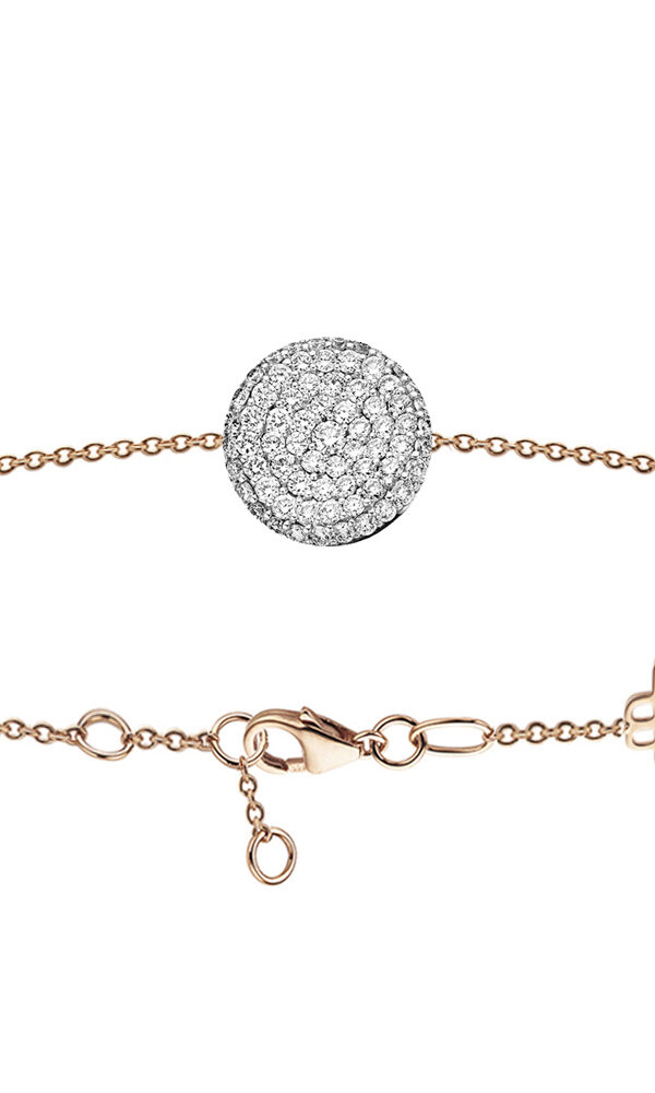 Admirez le bracelet Or rose et pavage de diamants blanc de Bigli chez Dumas Joaillier Horloger. Bijouterie de Luxe à Avignon. Paiement 4x sans frais.
