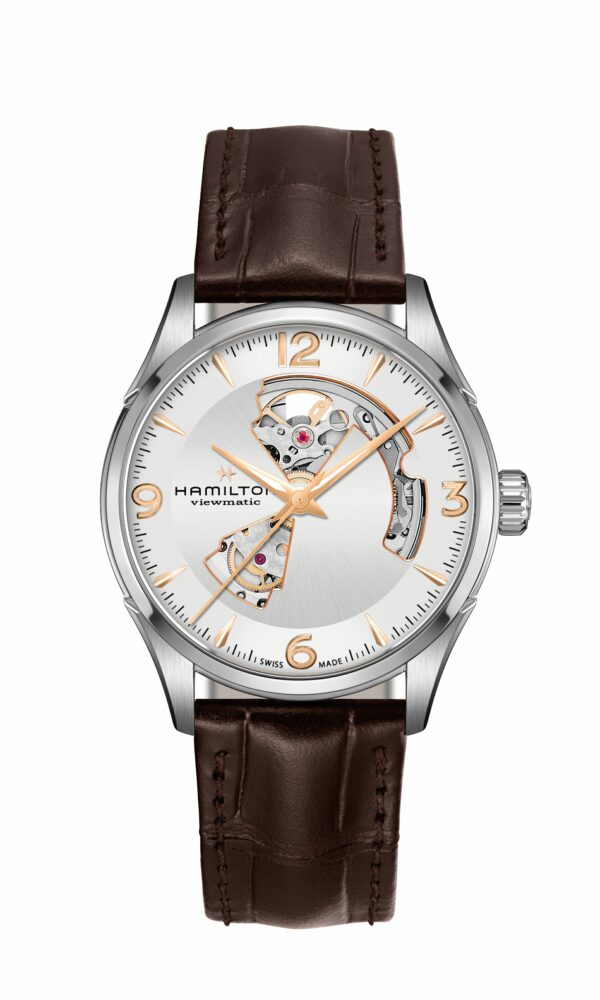 Découvrez la montre Jazzmaster Open Heart Auto de Hamilton, une montre de luxe qui allie tradition et innovation. Commandez-la dès maintenant chez Dumas Horloger.