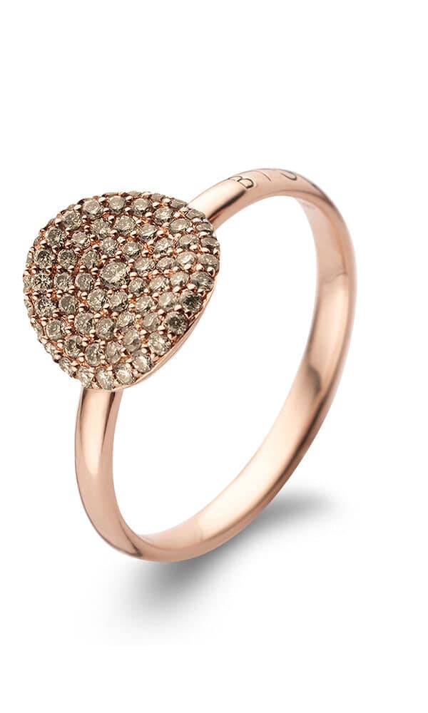 bague mini waves en or rose et diamants bruns 0,40 ct bigli dumas joaillerie avignon